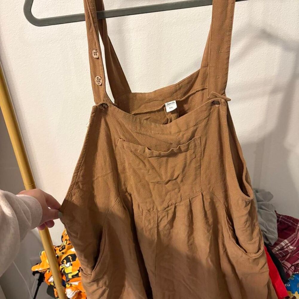 Unbranded Women's Brown and Tan Dungarees-overalls